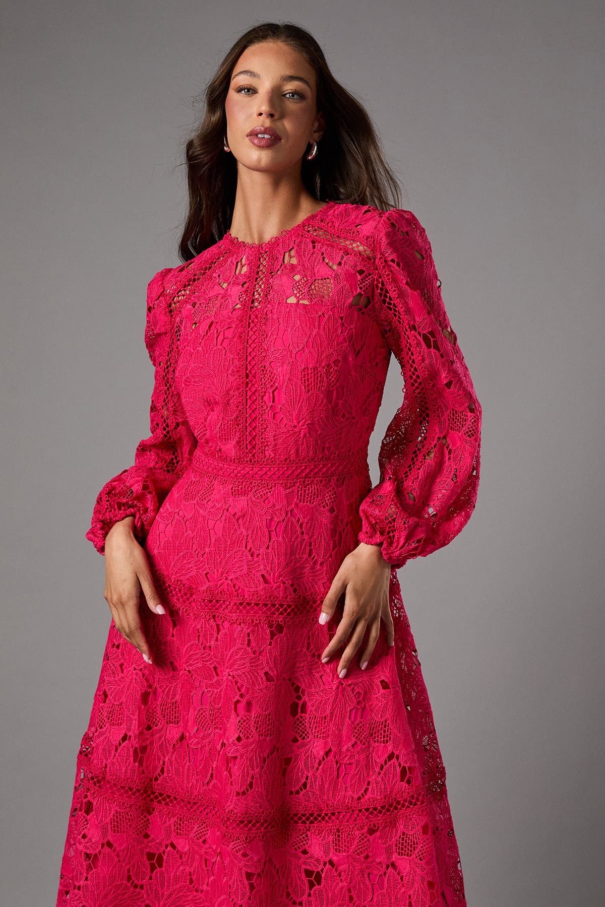 Lace Panelled Long Sleeve Dress - image 2