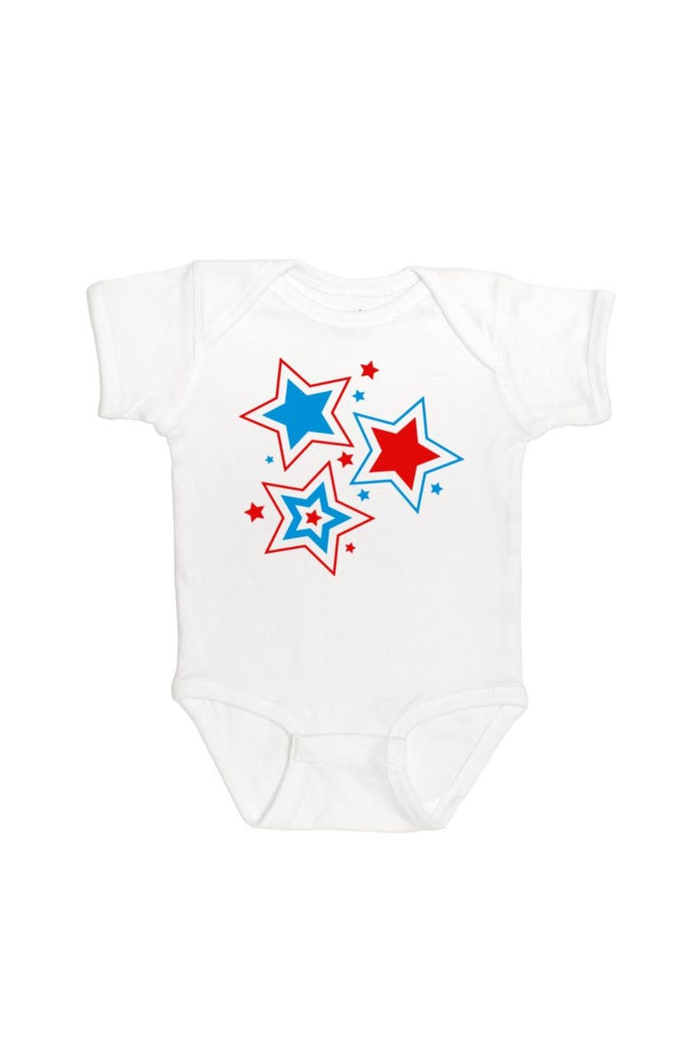 Sweet Wink Patriotic Star Short Sleeve Bodysuit, Main, color, 