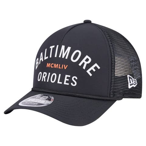 Men's New Era  Black Baltimore Orioles Minimalist 9FORTY A-Frame Adjustable Hat