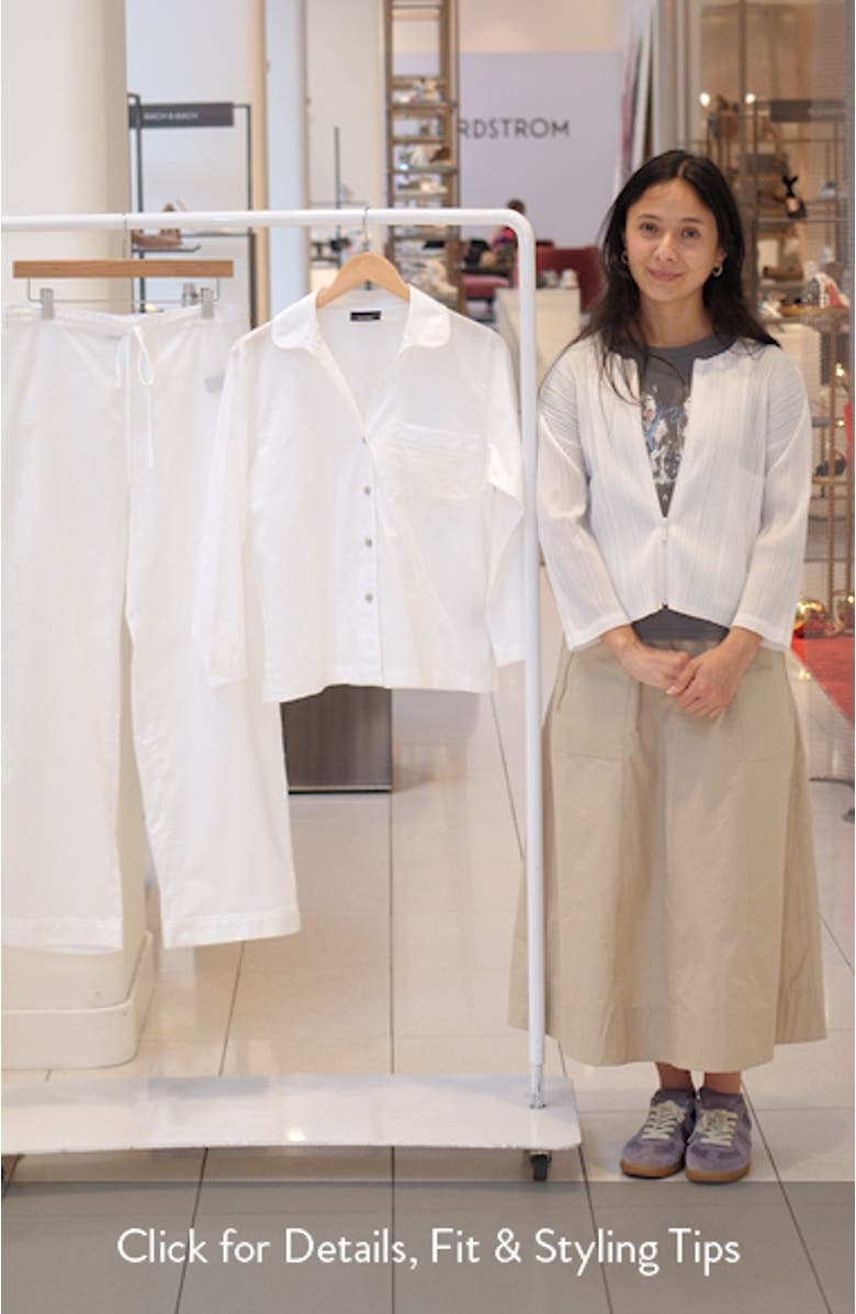 Embroidered Trim Cotton Sateen Pajamas, sales video thumbnail