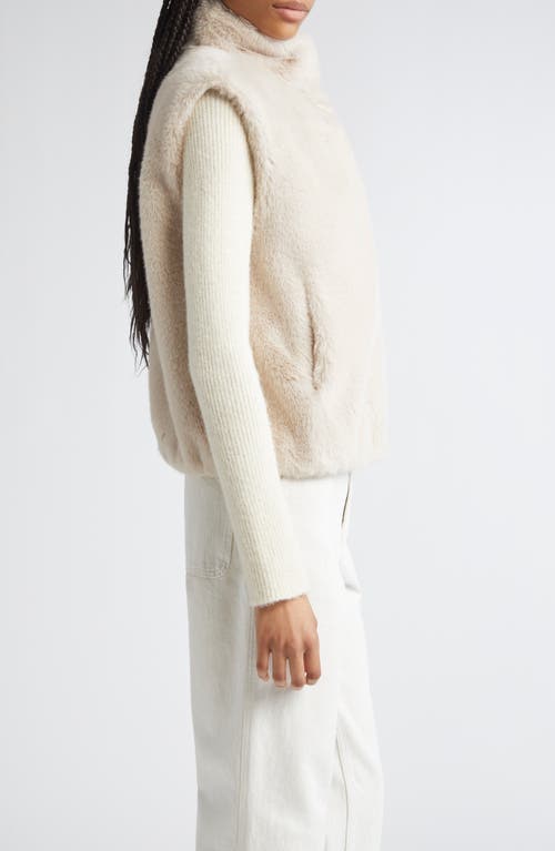 Herno Faux Fux Vest In Neutral