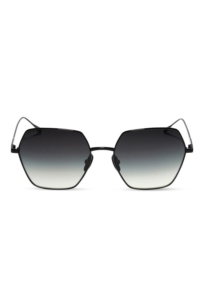 Harlowe 55mm Square Sunglasses, Main, color, BLACK/ GREY GRADIENT