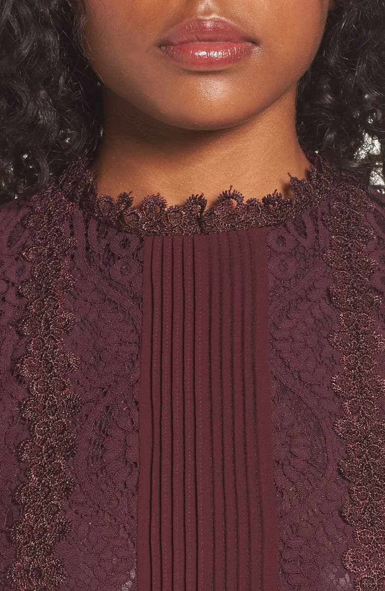 Chelsea28 Lace Pleated Midi Dress, Alternate, color, 