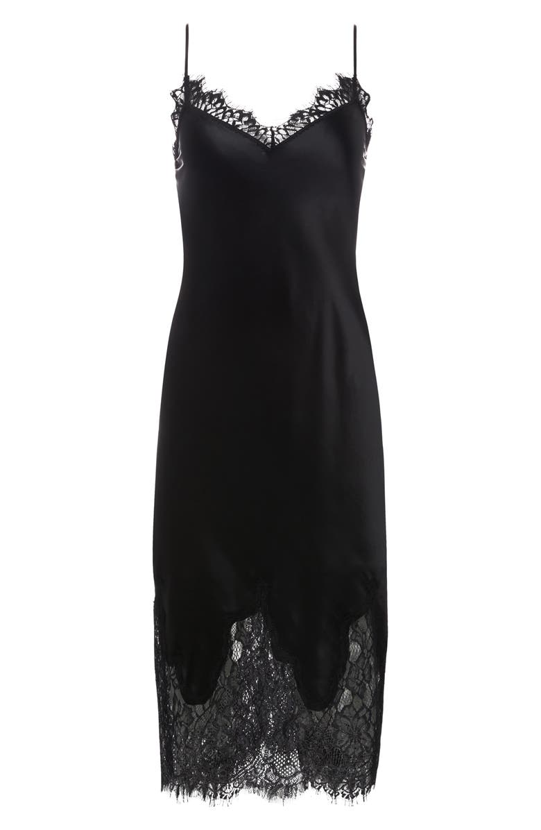 L'AGENCE Jodie Lace Silk Slipdress, Alternate, color, 