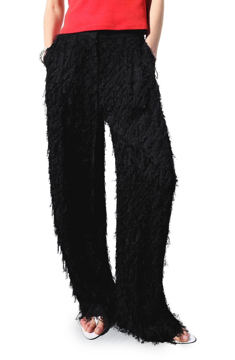 MANGO Textured Yarn Straight Leg Pants, Main, color, 