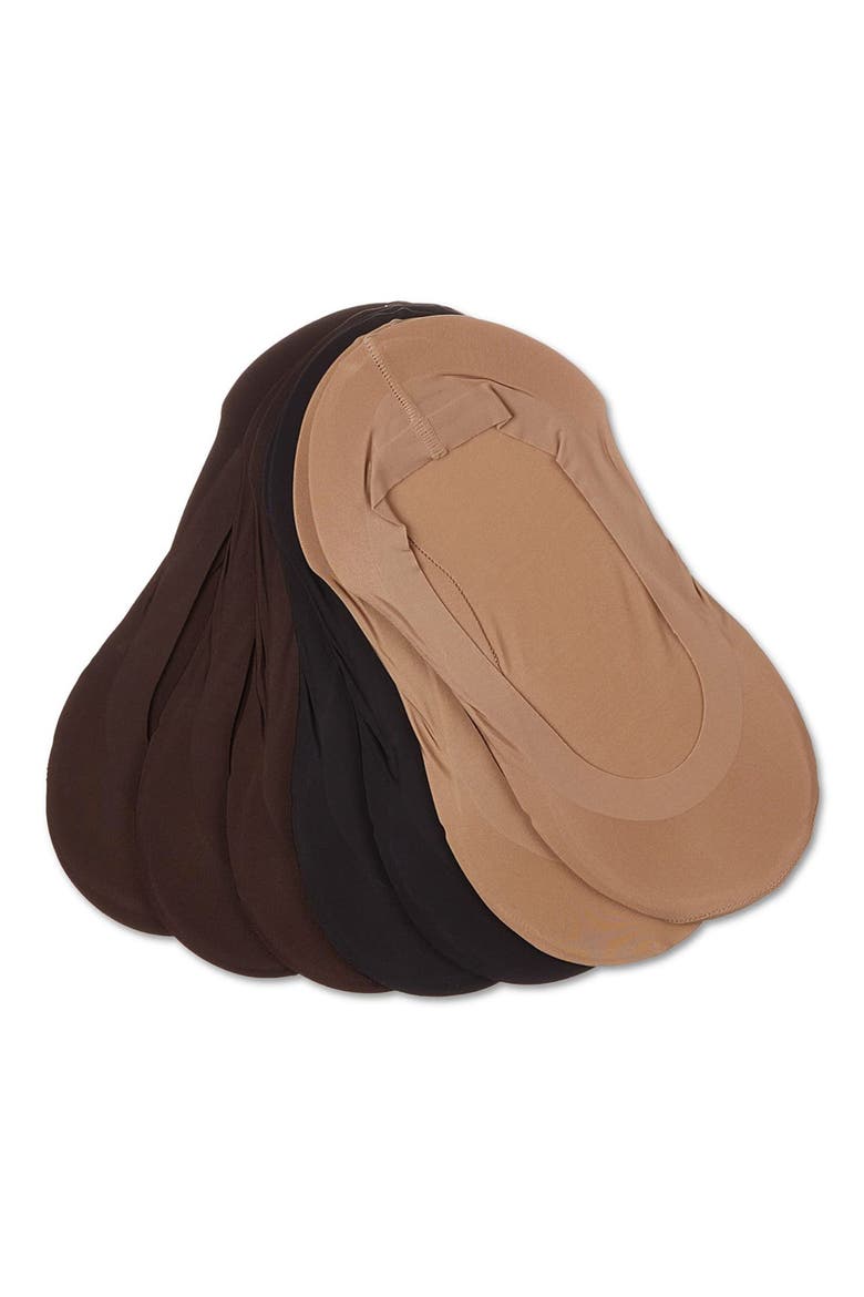 Assorted 7-Pack Fine Edge Sock Liners, Main, color, BROWN-BLACK-TAN
