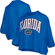 PRESSBOX Women's Pressbox  Royal Florida Gators Midi Arch Over Logo Oversized T-Shirt