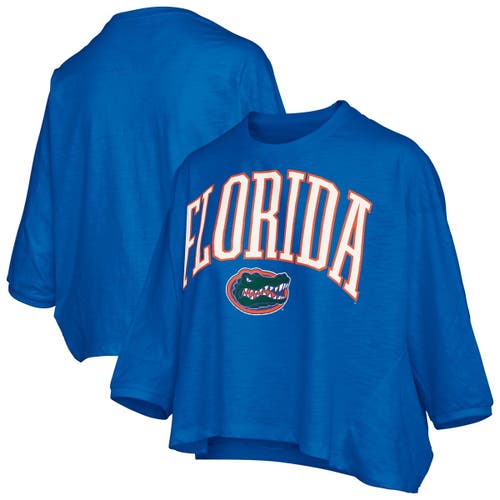 Pressbox Women's Royal Florida Gators Midi Arch Over Logo Oversized T-shirt In Blue