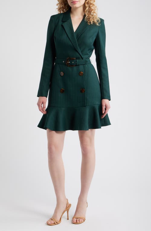 Eliza J Long Sleeve Blazer Dress In Green