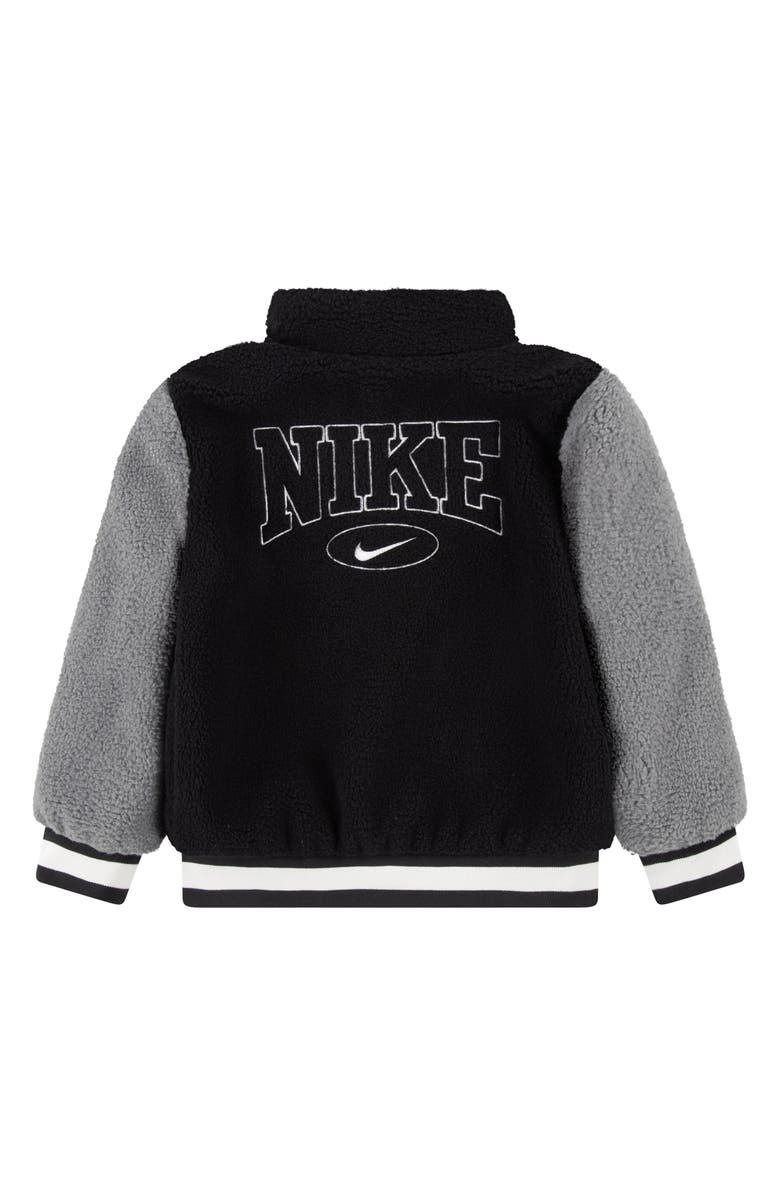 Nike Kids' Faux Shearling Bomber Jacket, Alternate, color, Black