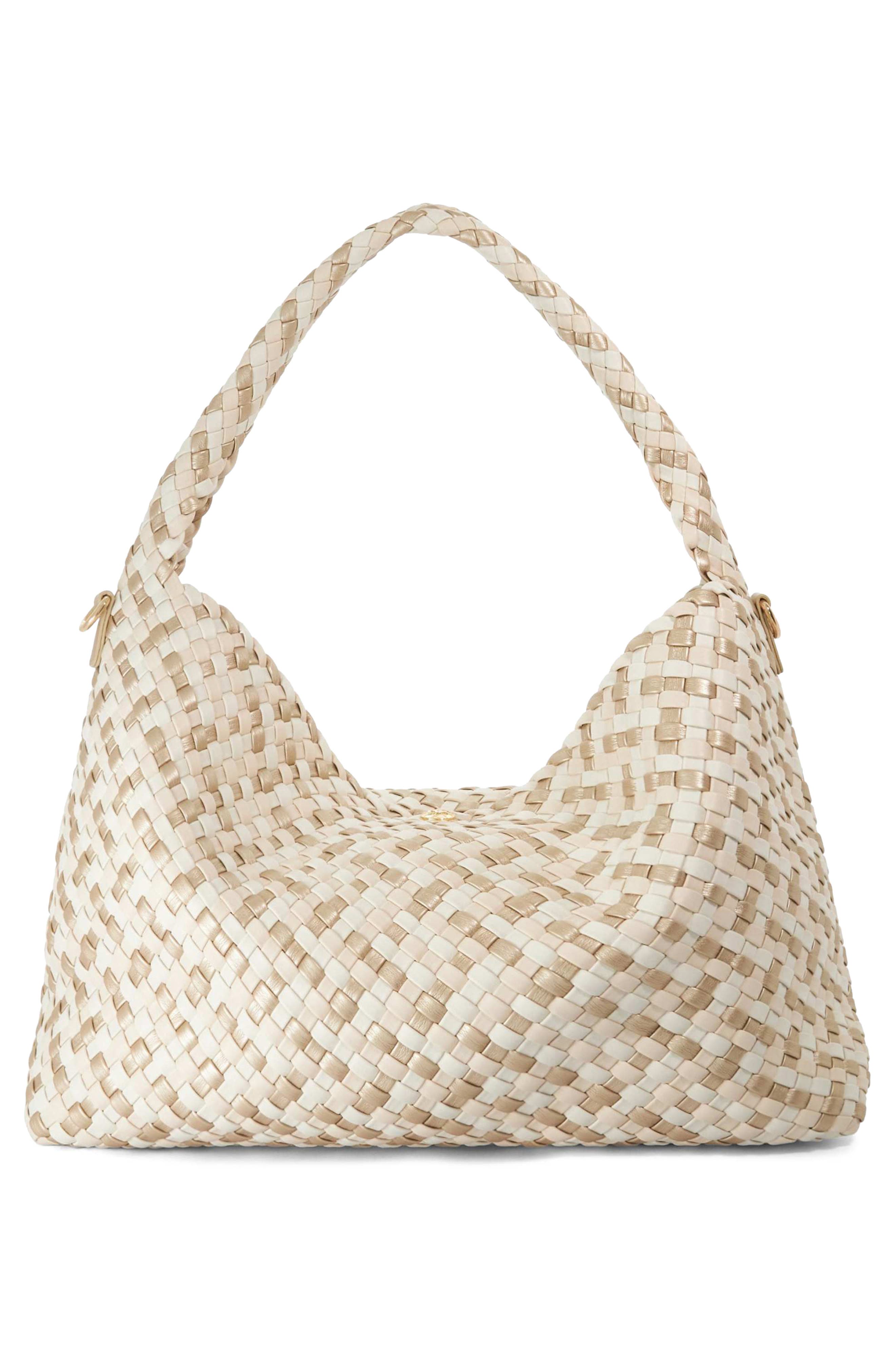 Deliberate L Woven Shoulder Bag, Alternate, color, ECRU