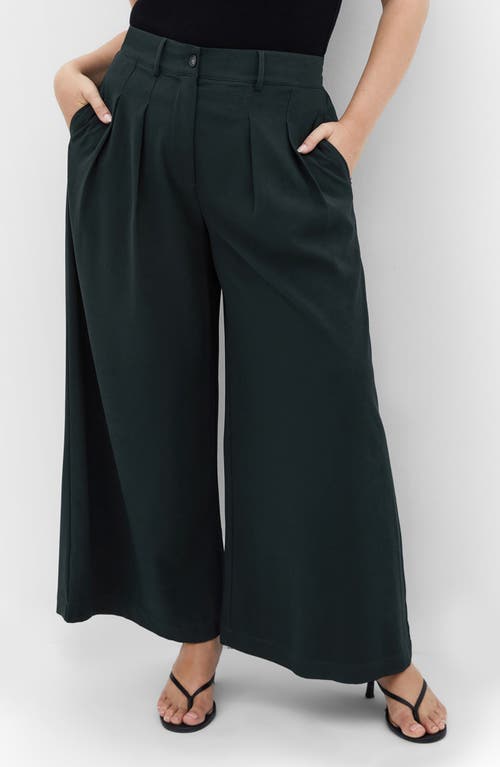 City Chic Bailey Pleated Wide Leg Pants In Multi