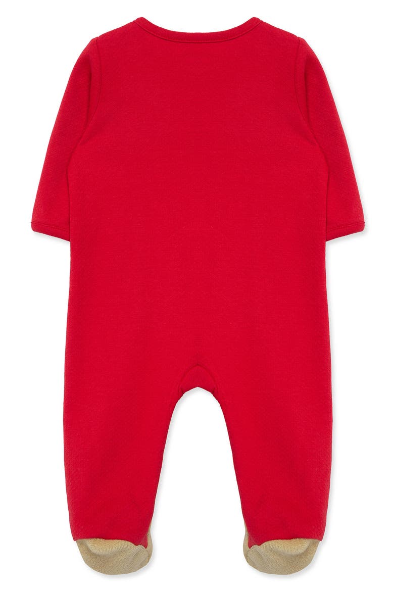 Kids' Holiday Bear Footie, Alternate, color, RED