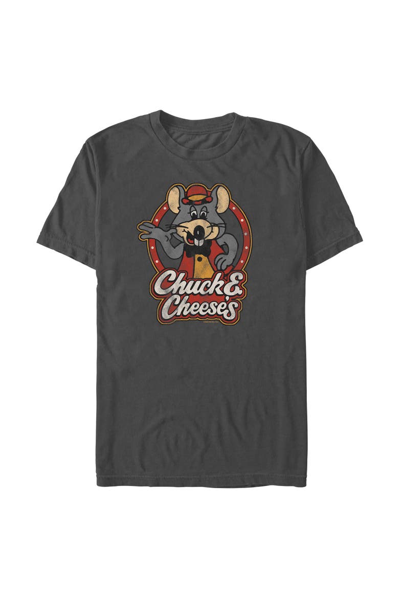 Men's Chuck E. Cheese Retro Pose  Graphic T-Shirt, Main, color, Charcoal