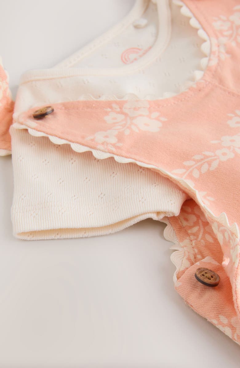 NEXT Orange Floral Romper & Bodysuit Set, Alternate, color, Coral