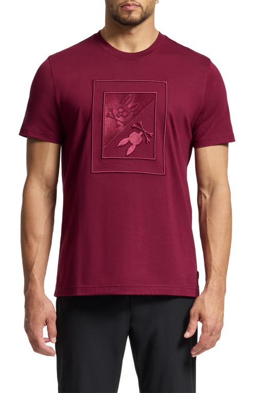 Psycho Bunny Valdez Embroidered Graphic T-Shirt in Crimson 