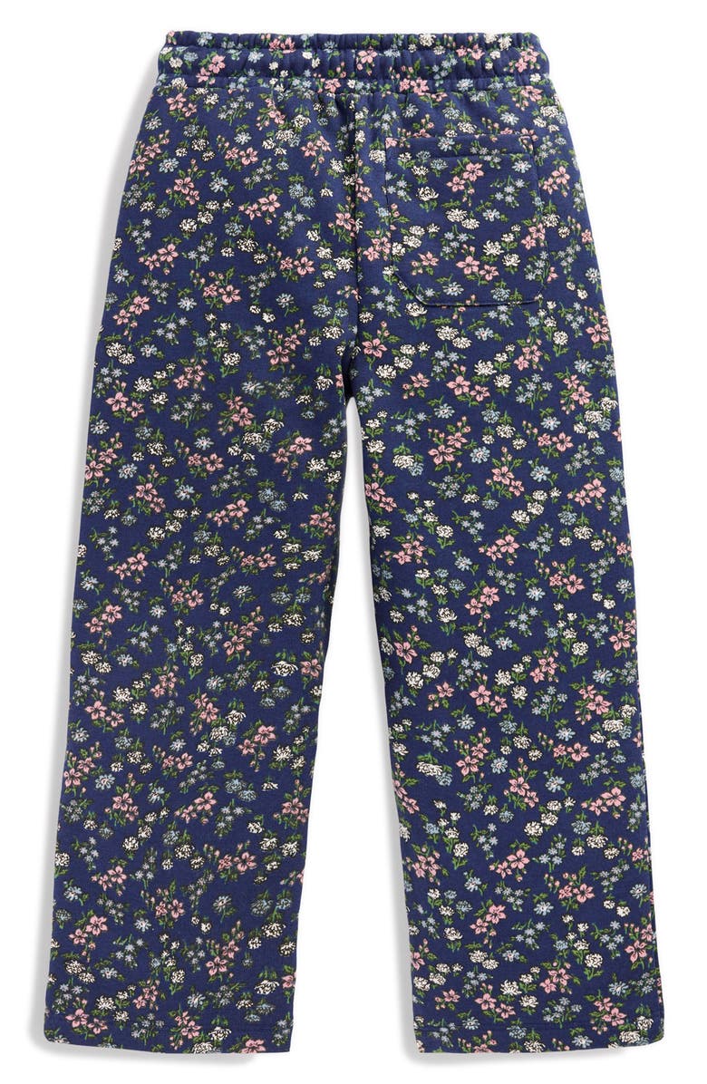 Mini Boden Kids' Patterned Wide Leg Pants, Alternate, color, Starboard Blue Meadow Floral
