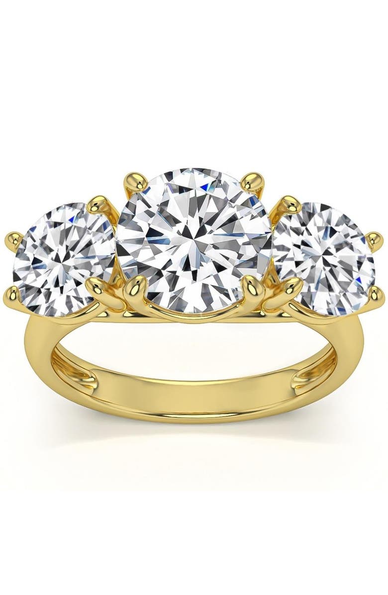 Bliss Diamond 5 1/2Ct Three Stone Lab Grown Diamond Engagement Ring or Gold, Alternate, color, 10K White Gold