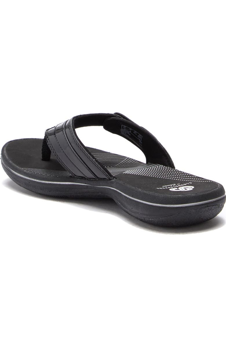 Clarks<sup>®</sup> Breeze Sea Thong Sandal, Alternate, color, Black Pat