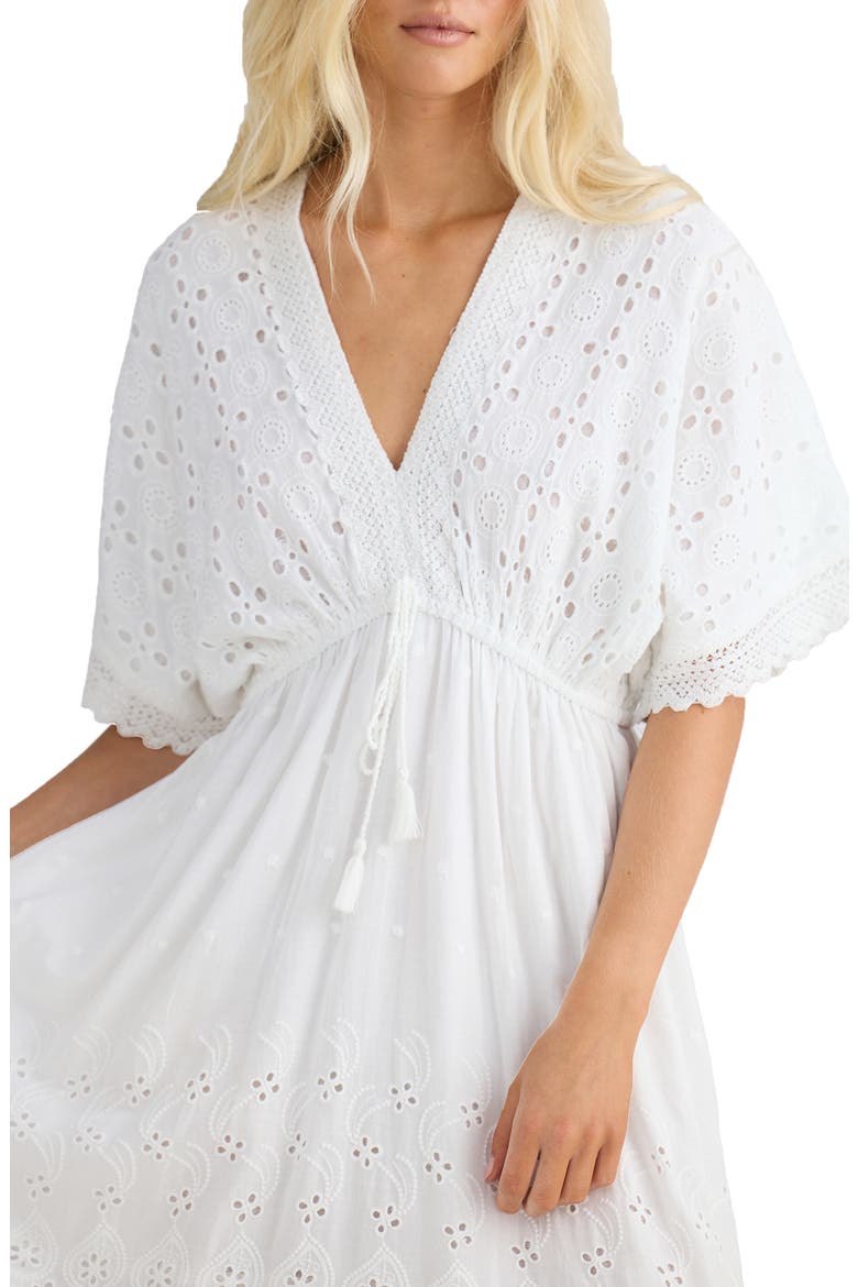 Nora Broderie Anglaise Tiered Maxi Dress, Alternate, color, WHITE