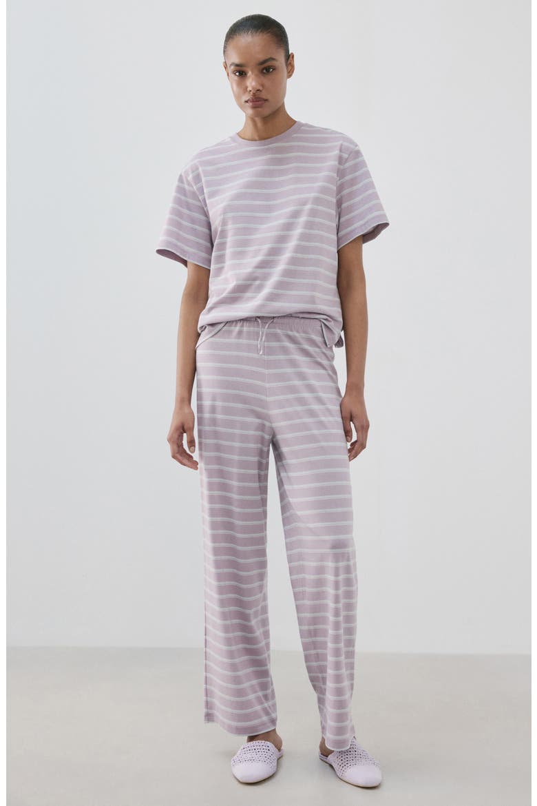 Stripe Cotton Pajama Pants, Alternate, color, PURPLE