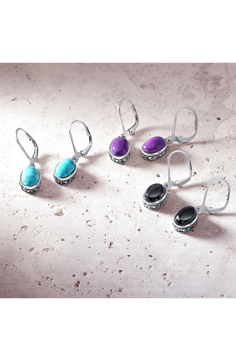 BLING JEWELRY Oval Stone Drop Earrings, Alternate, color, 