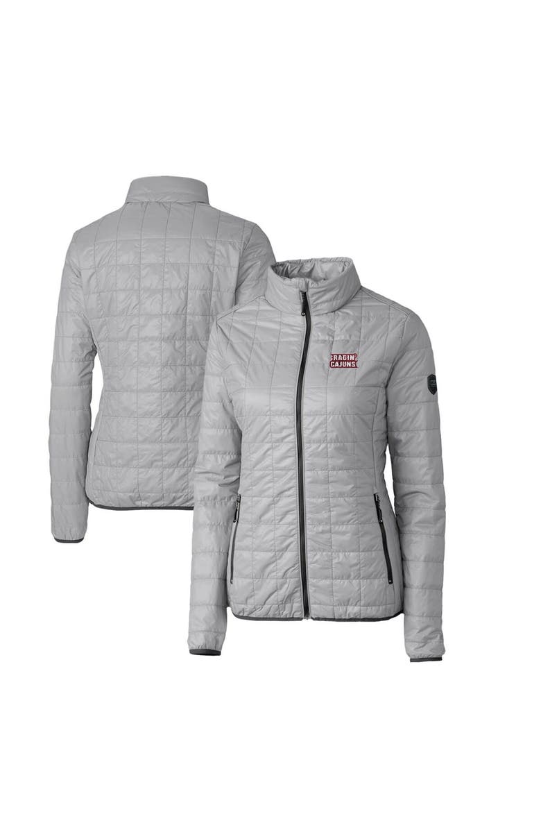 Cutter & Buck Women's Cutter & Buck Gray Louisiana Ragin' Cajuns Rainier Eco Insulated Puffer Full-Zip Jacket, Alternate, color, 