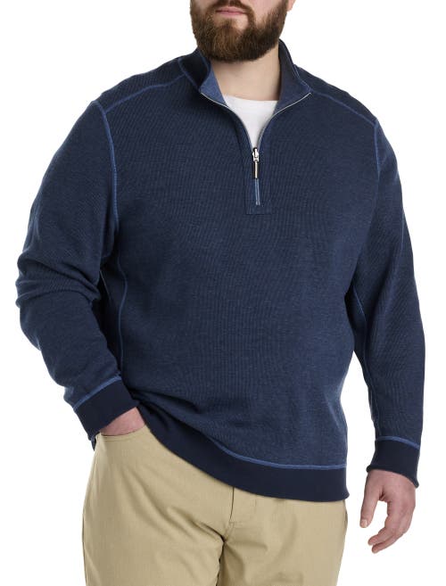 Tommy Bahama Islandzone® Cool Tide Performance Quarter Zip Pullover In Blue Heather