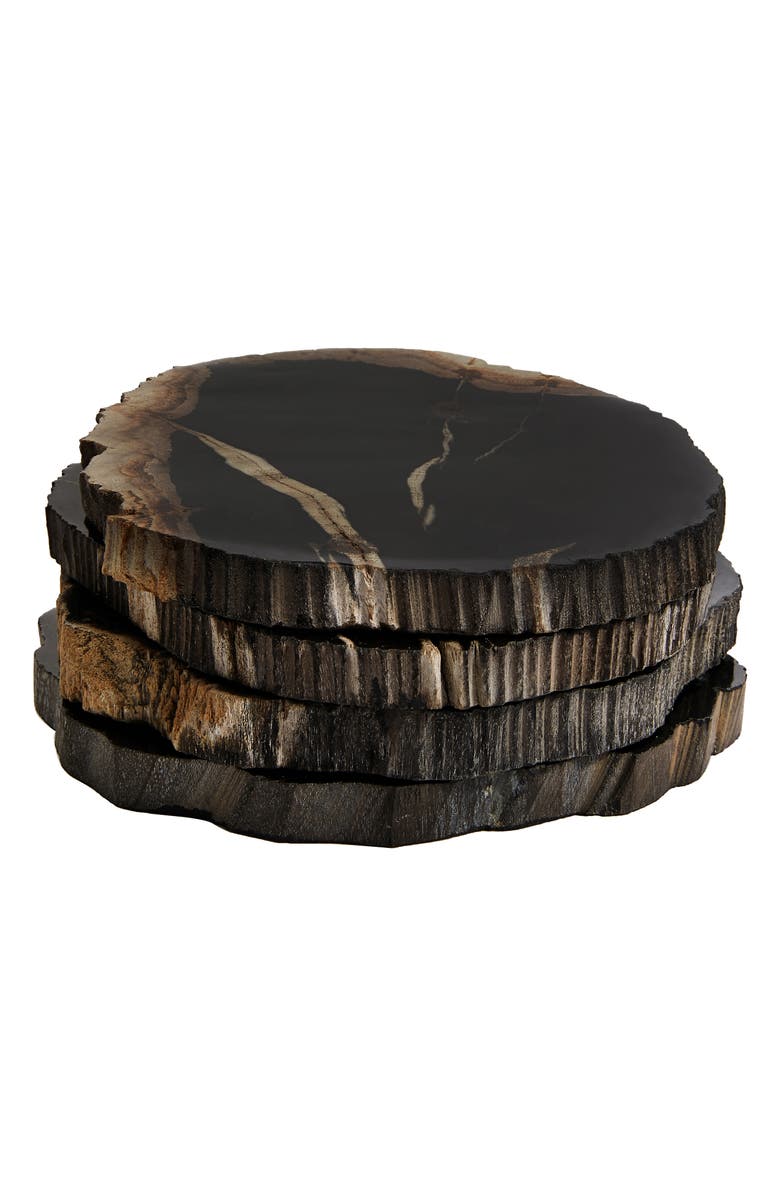 Soho Home Balfern Set of 4 Petrified Wood Coasters, Alternate, color,