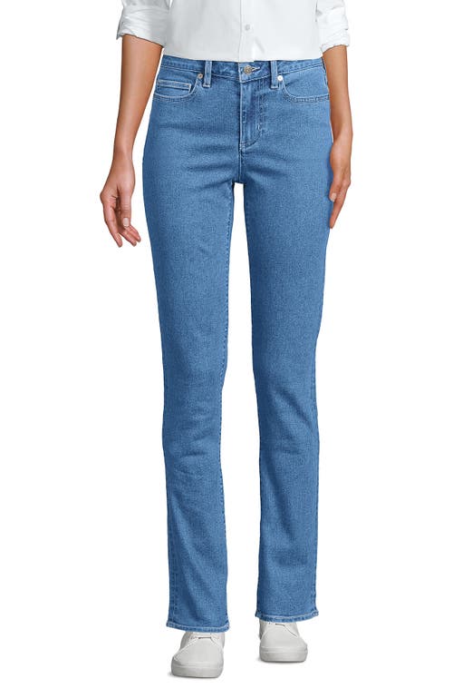 LANDS' END LANDS' END RECOVER MID RISE STRAIGHT LEG BLUE JEANS 