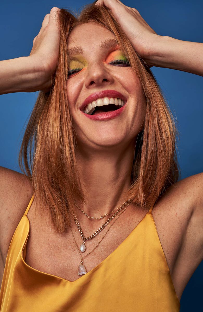 Adornia 14K Gold Plated Sterling Silver Moonstone Curb Chain Pendant Necklace, Alternate, color, 