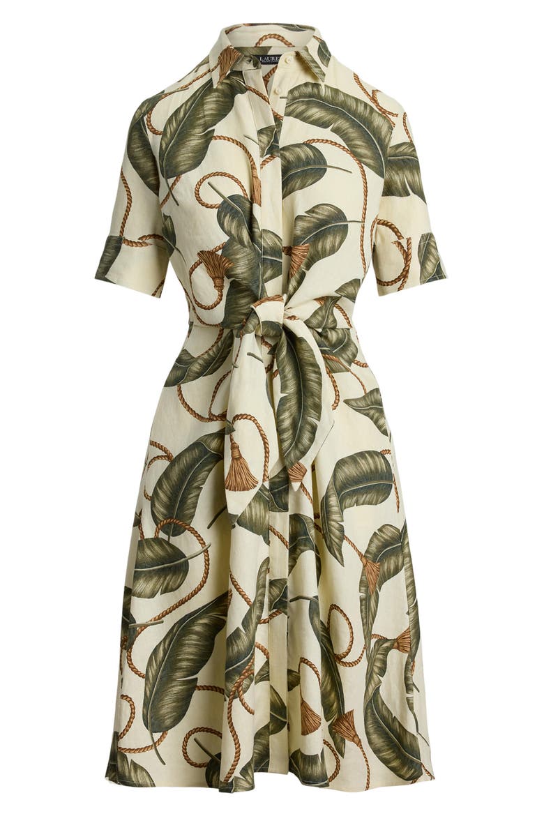 Short Sleeve Shirtdress, Alternate, color, CREAM/ MULTI