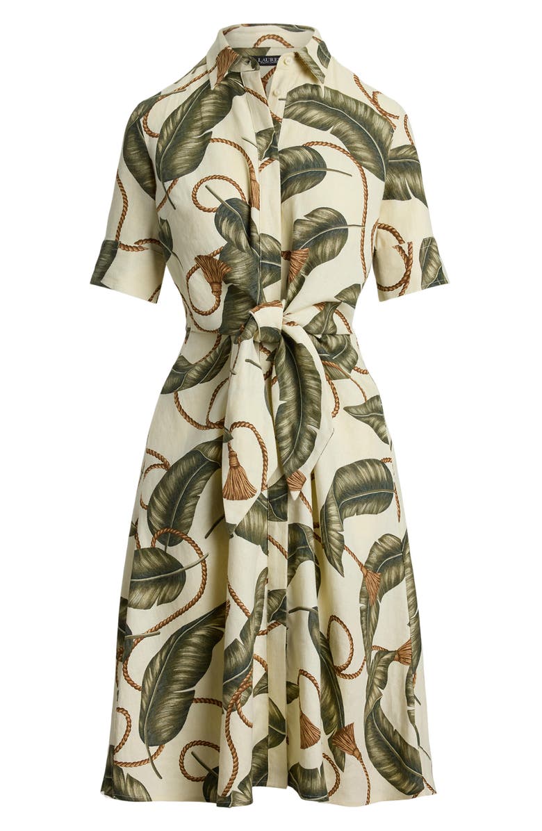 Lauren Ralph Lauren Short Sleeve Shirtdress, Alternate, color, Cream/ Multi