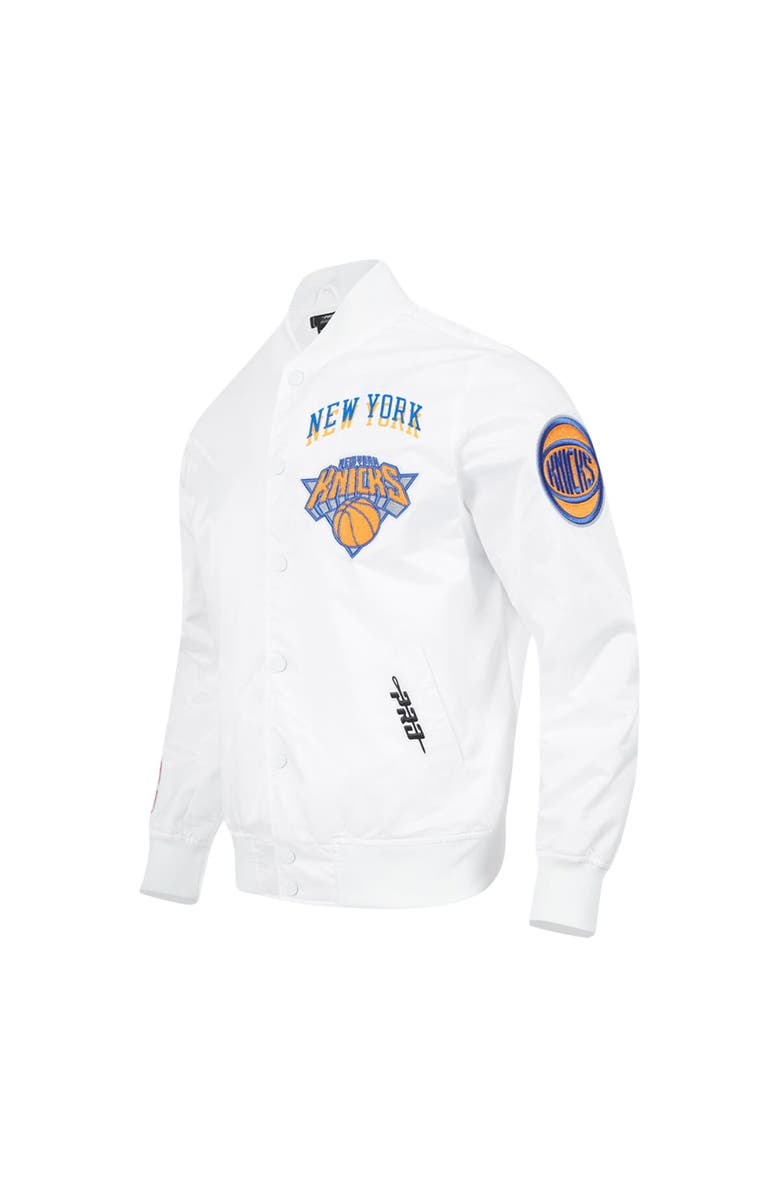 PRO STANDARD Men's Pro Standard White New York Knicks 2024/25 City Edition Chenille Satin Full-Snap Jacket, Alternate, color, 