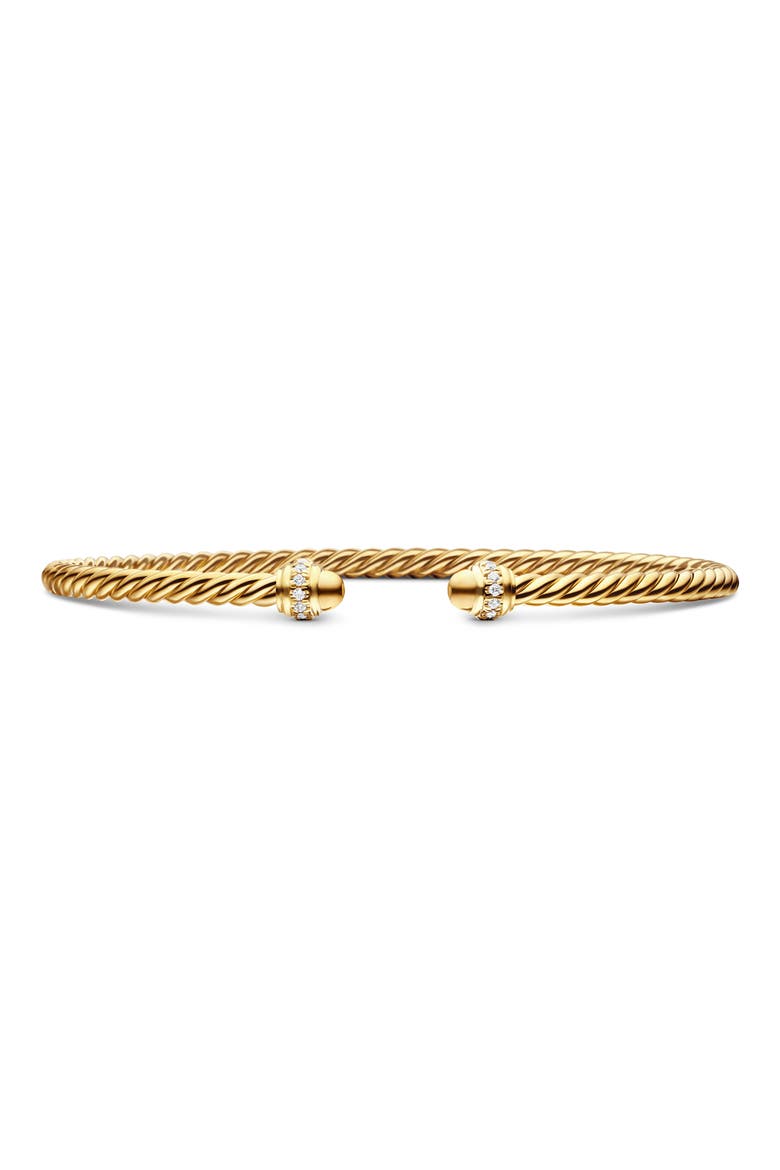 Cablespira® 18K Yellow Gold & Pavè Diamond Bracelet, 3mm, Main, color, GOLD/ DIAMOND
