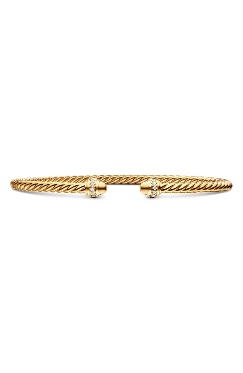 Cablespira<sup>®</sup> 18K Yellow Gold & Pavè Diamond Bracelet, 3mm