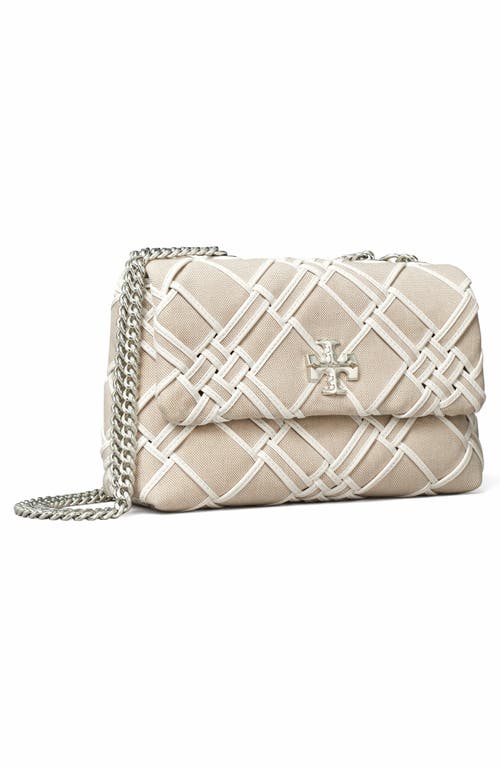 TORY BURCH TORY BURCH SMALL KIRA WOVEN CANVAS CONVERTIBLE SHOULDER BAG 
