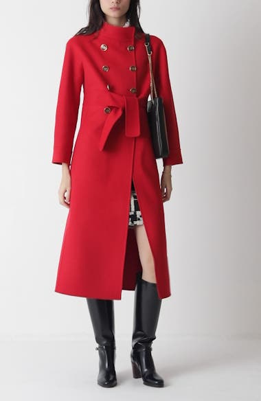 Valentino Garavani Double Breasted Wool & Cashmere Belted Coat
