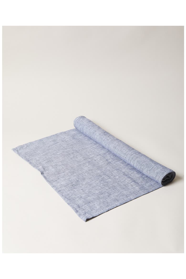 Farm Linen Table Runner, Main, color, INDIGO