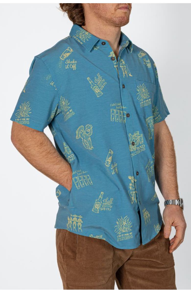 Baja Llama BAD DECISIONS - VAGABOND BUTTON UP, Alternate, color, Blue