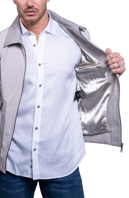 Maceoo Resistance Leather Trim Bomber Jacket
