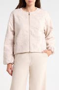 ELIE ELIE TAHARI Embroidered Cropped Bomber Jacket