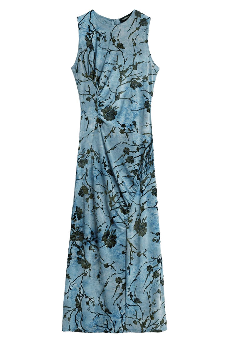 Floral Print Sleeveless Dress, Alternate, color, BLUE