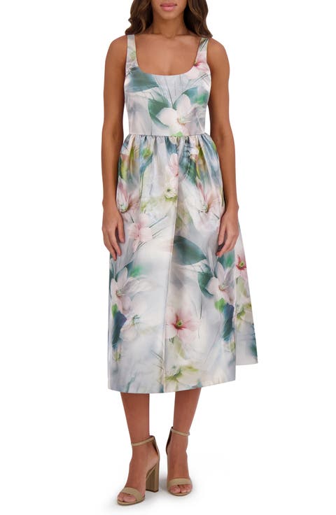 Shimmer Twill Midi Dress