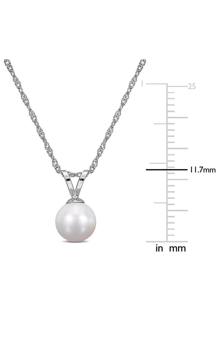 DELMAR 14K White Gold Cultured White Pearl Solitaire Pendant Necklace, Alternate, color, 