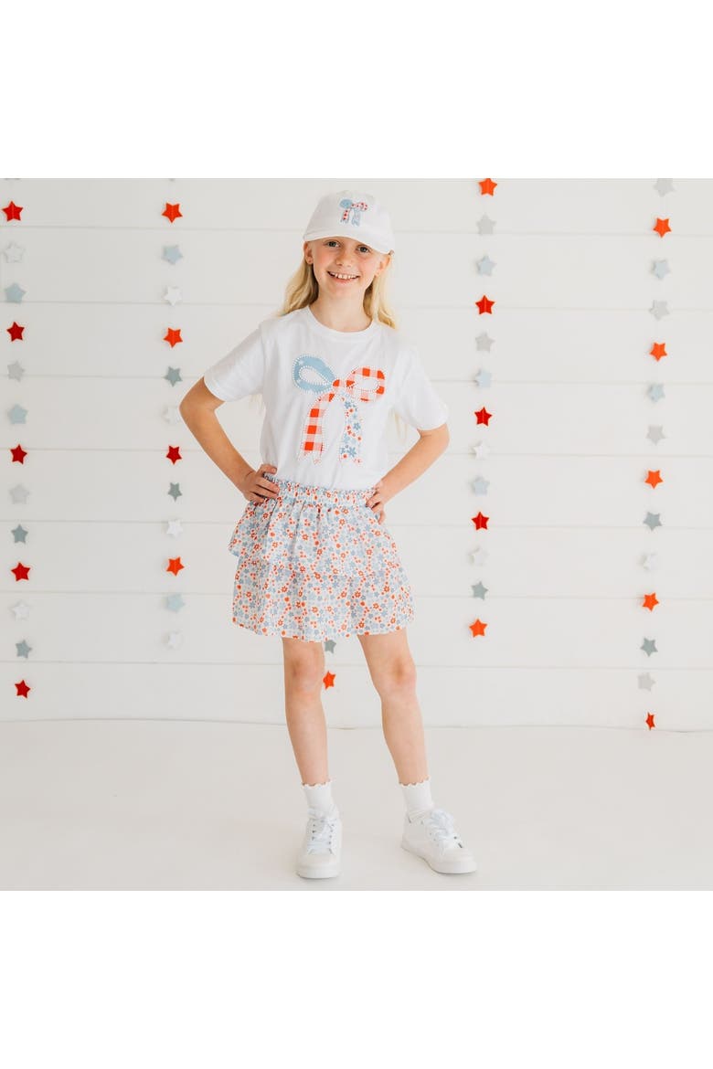 Patchwork Bow Patch Patch Baseball Hat, Alternate, color, White