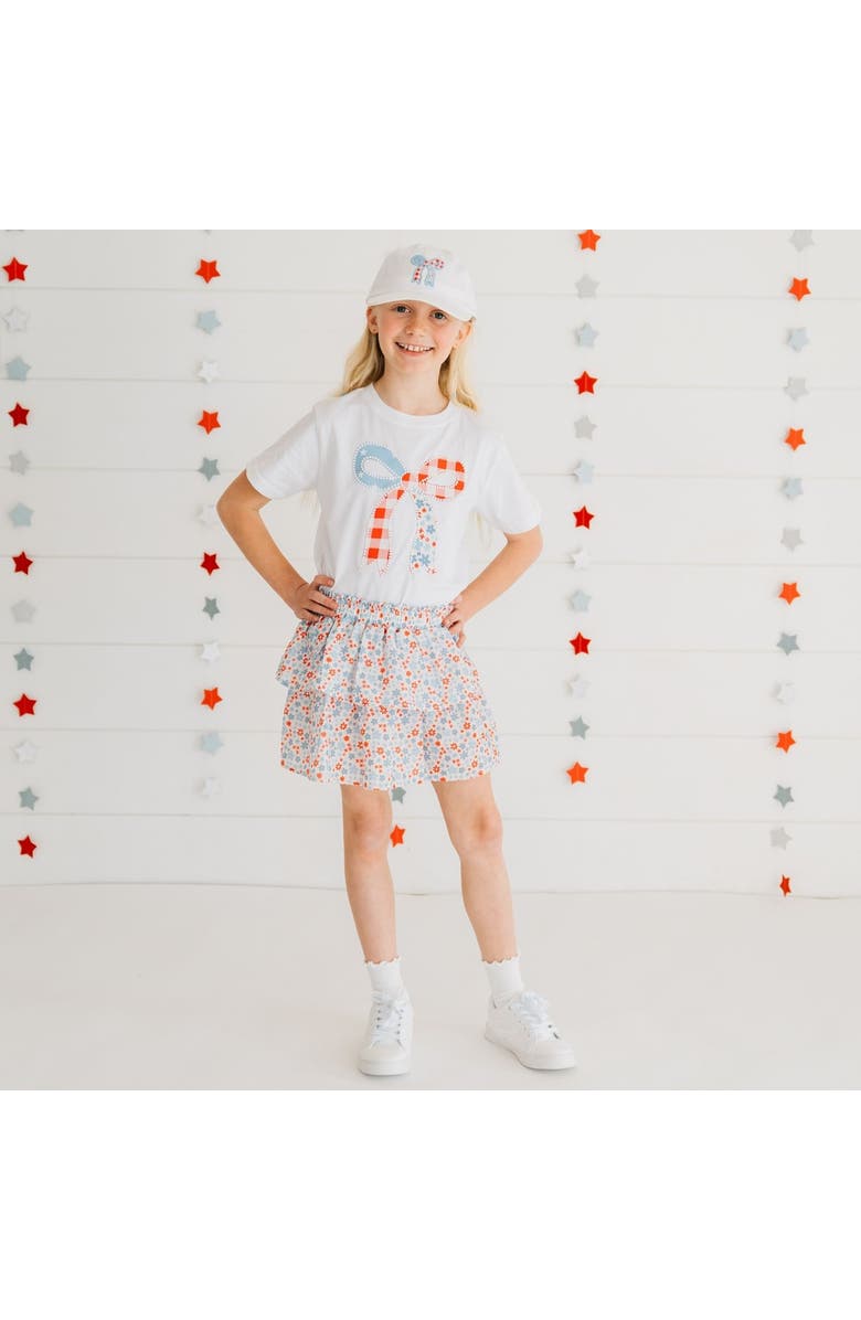 Sweet Wink Patchwork Bow Patch Short Sleeve T-Shirt, Alternate, color, White