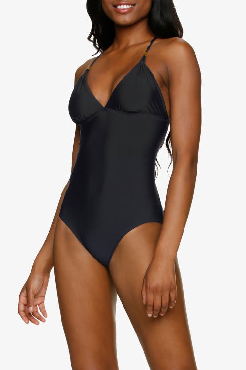 Helen Jon Lattice Back One-piece In Black
