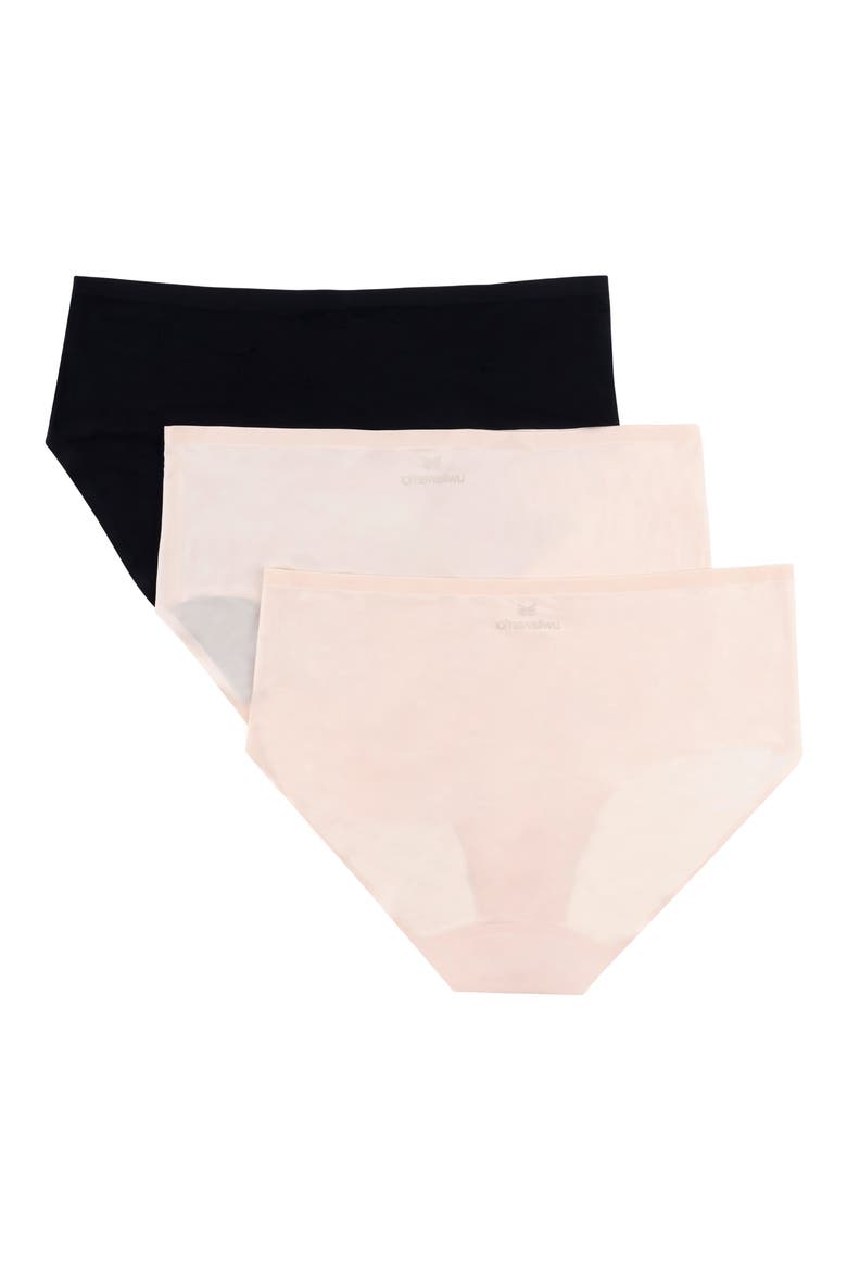 No Brainer Assorted 3-Pack Seamless Full Briefs, Main, color, 2 ALMOND AND 1 TAP SHOE BLACK