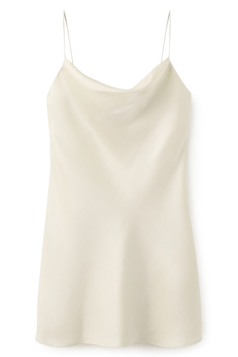 Cowl Neck Satin Mini Slipdress, Alternate, color, IVORY WHITE